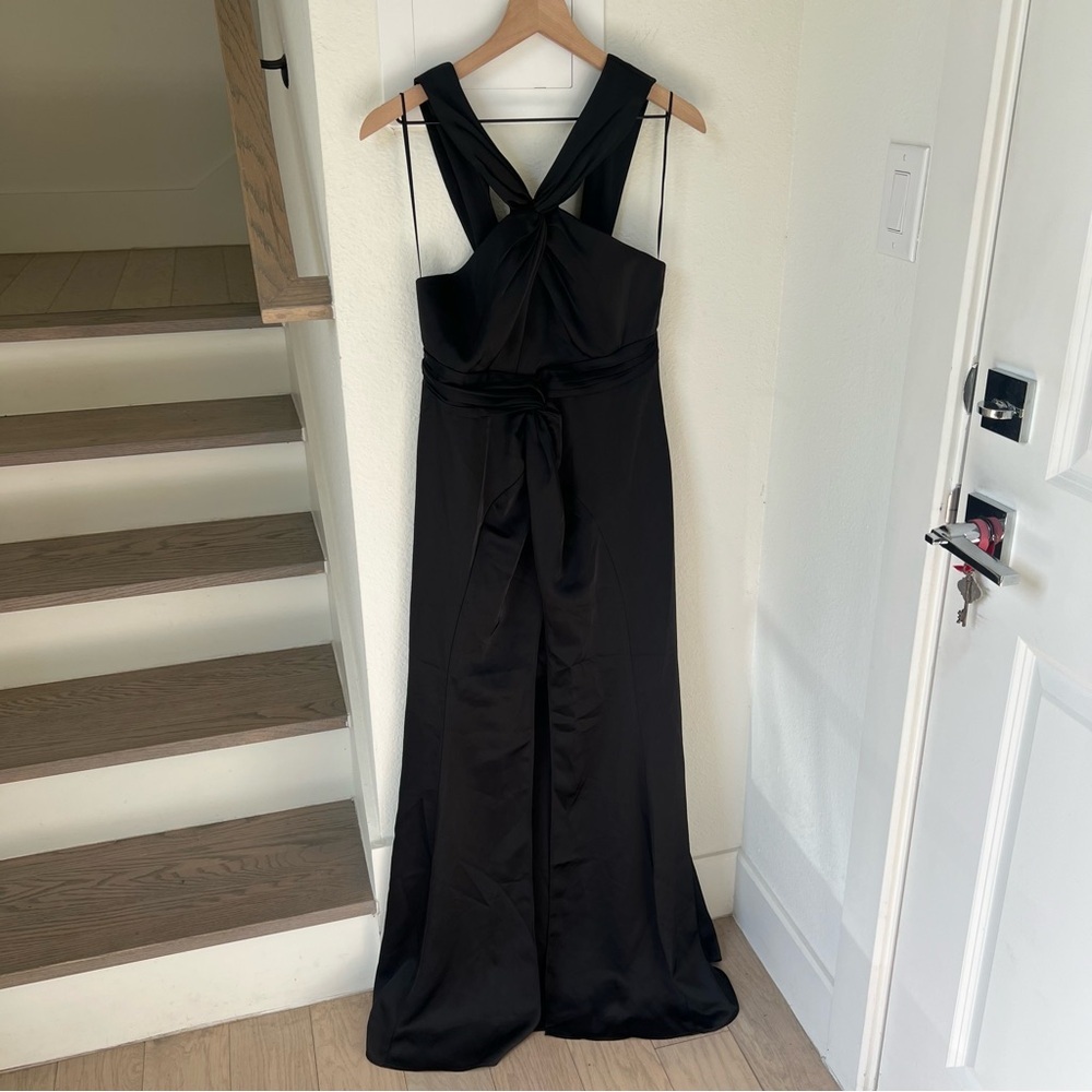New ASTR The Label Georgiana Halter Neck Maxi Dress in Black - Picture 6 of 11